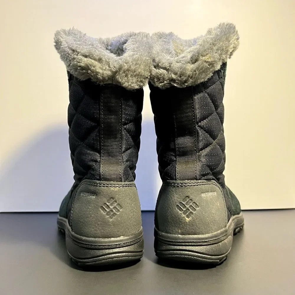 Womens COLUMBIA Ice Maiden II Black Waterproof Winter Faux Fur Boots / Size 6